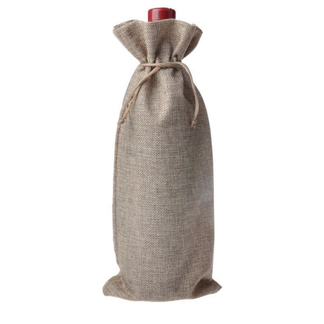 Burlap Wine Bag