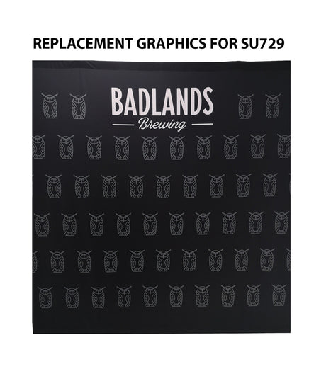 48 Hr Quick Ship - Replacement Full Color Graphics for 8' Display, Media Wall, Backdrop SU729