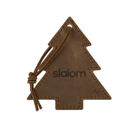 TANNENBAUM Leather Tree Ornament w/Leather Shoelace Tie