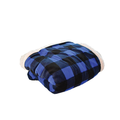 Deluxe Sherpa Throw Blanket- Buffalo Check