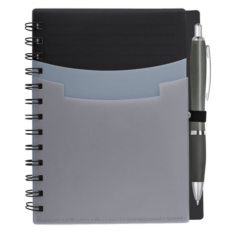 Tri-pocket Notebook & Satin Pen