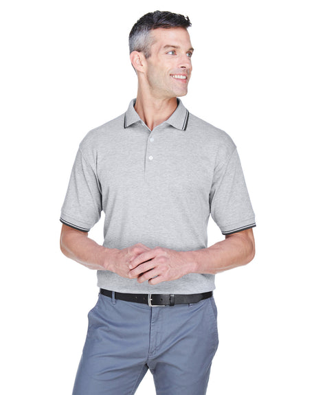 DEVON AND JONES Men's Tipped Perfect Pima Interlock Polo