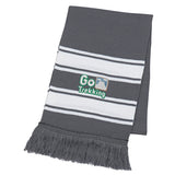 Two-tone Knit Scarf With Fringe