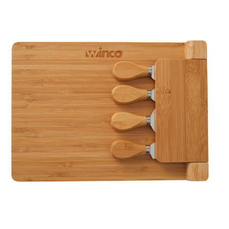 5-Piece Magnetic Bamboo Cheese Board Set