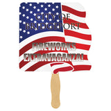 Flag Sandwiched Hand Fan (2 Side/ Four Color Process Imprint)