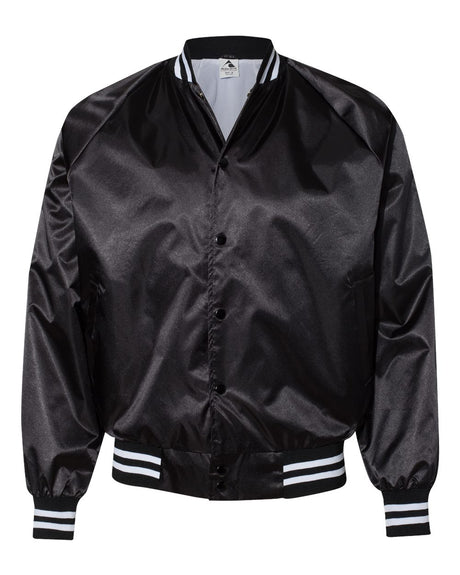 Augusta Sportswear Satin Baseball Jacket w/Striped Trim