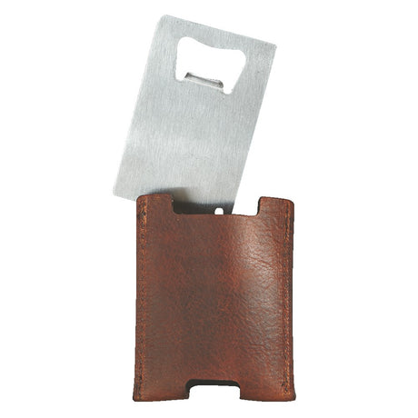 MALTSTER Metal Bottle Opener with Leather Sleeve