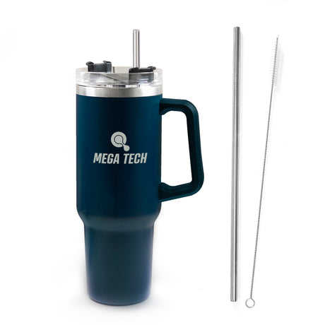 40 Oz Stainless Steel Tumbler With Straw Set