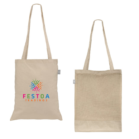 Harvest - Recycled 8 oz. Cotton & Mesh Tote Bag - ColorJet