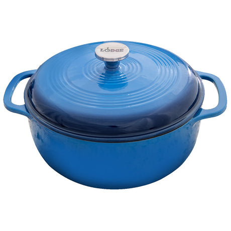 Lodge® 6 qt Blue Enameled Cast Iron Dutch Oven