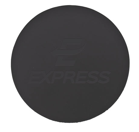 European thick bonded leather single small round coaster black - no backing