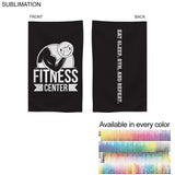 Gym, Workout towel in Microfiber Dri-lite Terry Towel, 15x25, Sublimated Edge to Edge 2 sides