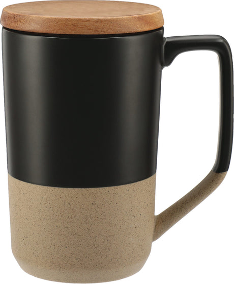 Tahoe Tea & Coffee 16 Oz. Ceramic Mug w/Wood Lid