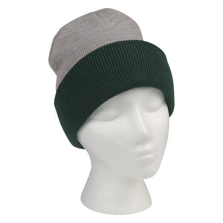 Two-Tone Knit Beanie With Cuff