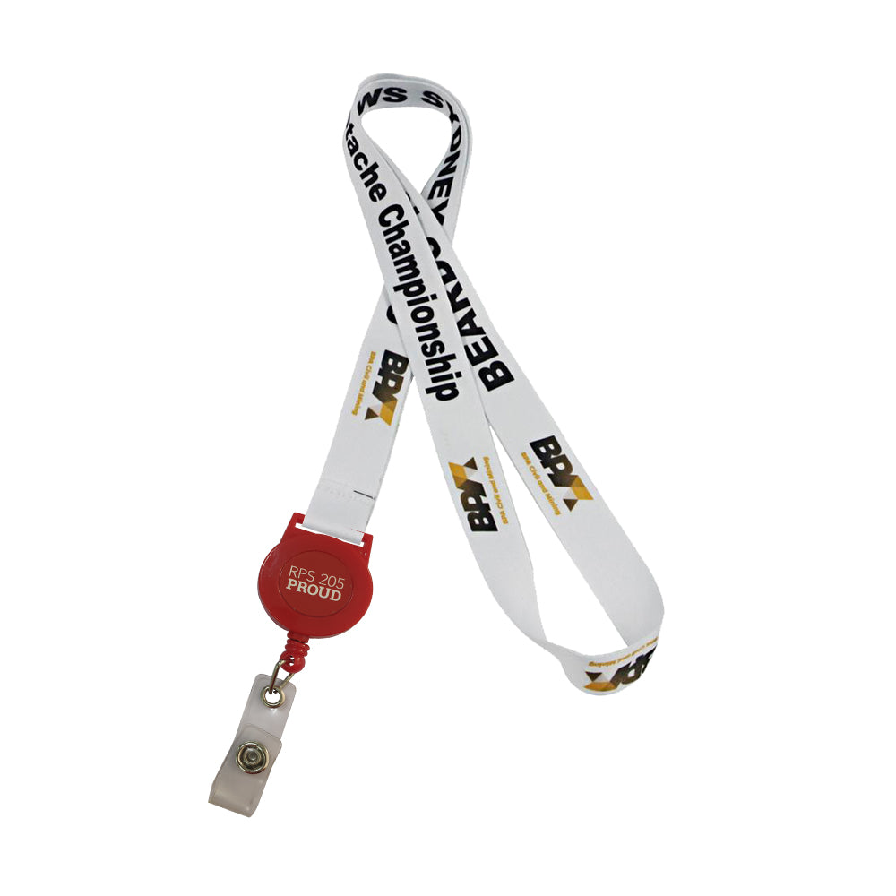 5/8" Full Color Lanyards with Retractable reel combo