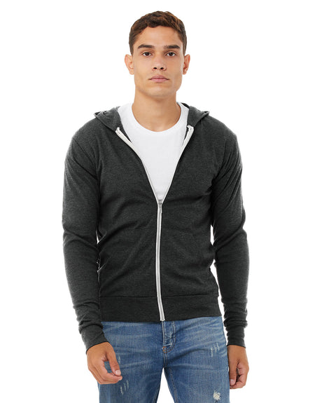 BELLA+CANVAS Unisex Triblend Full-Zip Lightweight Hoodie