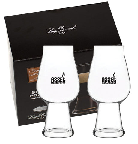 Birrateque Stout/Porter 20oz European crystal Set of 2 in a retail gift box