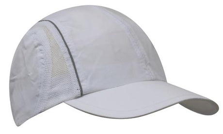 Microfiber & Mesh Sports Cap w/Reflective Trim